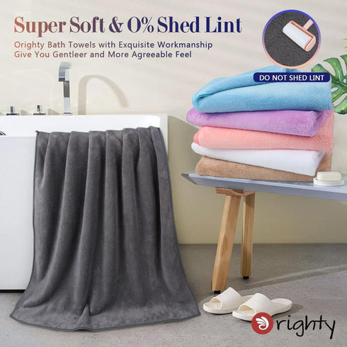 Pack 6(24'' 48'') Orighty Bath Towels of x - Soft Feel, Highly Absorbent, Quick Drying for Body, Sport, Yoga, SPA