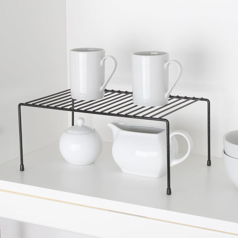 Smart Design Cabinet Storage Shelf Rack, Set of 6, Medium, 8.5 x 13.25 Inch, Non-Slip Feet, Steel Metal Frame