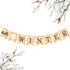 Burlap Hello Winter Banner, Snowflake Winter Holiday Bunting Garland Decoration