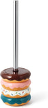 Deep & Sturdy Toilet Bowl Brush with Holder - Doughnut Bowl Brush - Durable Scrubbing - Toilet Cleaners - Household