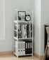 3 FIDUCIAL HOME Tiers Small Bookshelf for Small Spaces White Mini Short Book Shelf Low Open Bookcase Easy Assemble