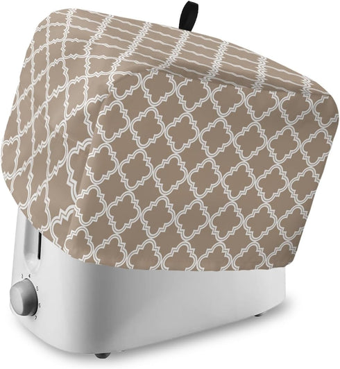Toaster Cover 2 Slice, Beige Moroccan Pattern Geometric Dust-Proof Cover with Pockets for Kitchen Small Appliance