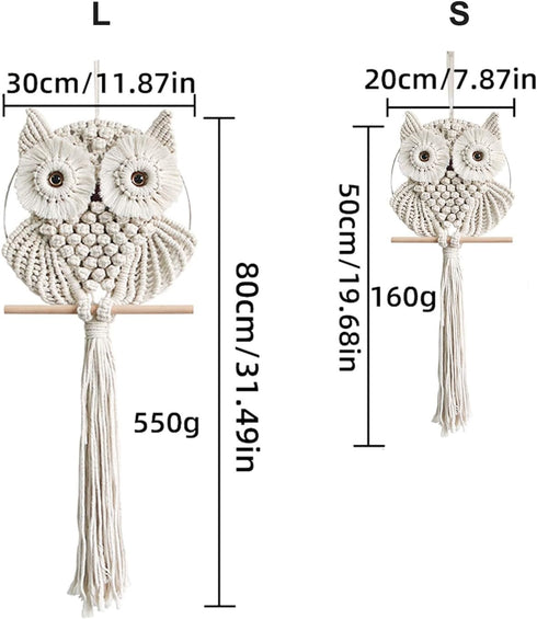 Achart Owl Macrame Wall Hanging-Hand Woven Boho Tapestry-Macrame Wall Decor -Owl Decor for Bedroom, Living Room