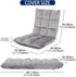 YAQSFGRZ 2 PS Floor Chair with Back Support Cover ONLY,Adjustable Position Folding Sofa Chair Padded Sleeper Bed Couch