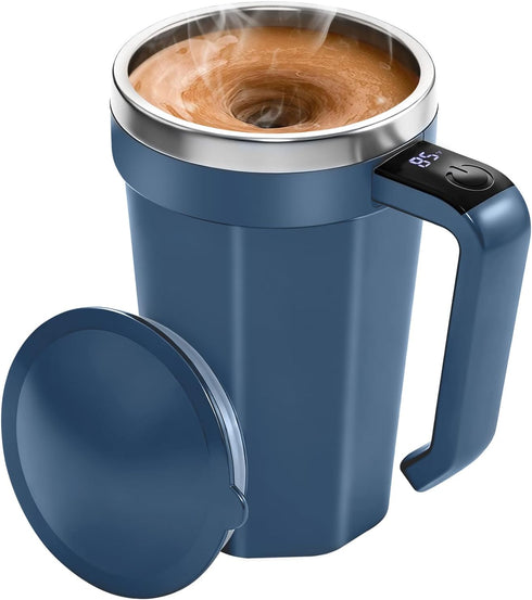 Self Stirring Coffee Mug with Temperature Display, 18 oz Rechargeable Self Stirring