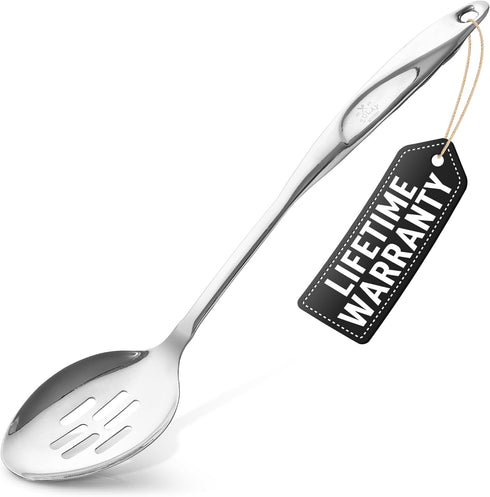 Zulay Kitchen Stainless Steel Cooking Utensil, Durable Kitchen Gadgets, 15" Slotted Spoon