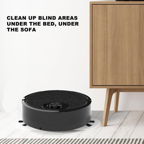 Robot Vacuum Cleaner Balck Smart Sweeping Robot 3 in 1 Strong Suction Swivel Wheel Mini Mopping Vacuum for Hard Floor by Miokycl