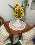 Damanni Overlay,Round,19 Inch,2PCS Beige Cotton Handmade Crochet Lace Tablecloth Doilies Table