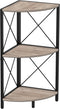 Snughome 3-Tier Corner Shelf for Desktop, Grey Freestanding Corner Storage Organizer with Metal Frame Display Rack