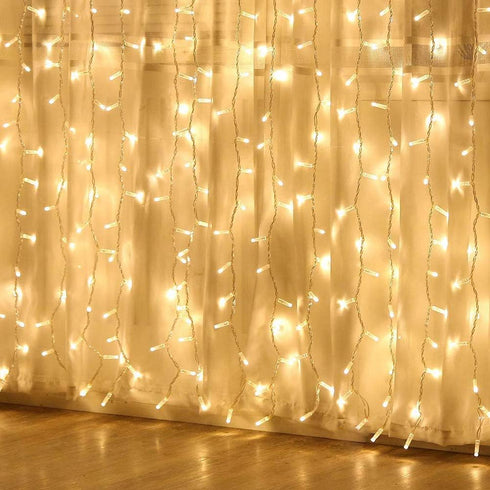 8 Curtain Lights, Upgrade LED Window Fairy Lights Lighting Modes, Window Icicle Xmas String Lights for Wall Decor