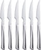 Silver Steak Knife Set, 6 Piece Stainless Steel Kitchen Utility Knives, 8.7-inch Serrated Dinner Knives