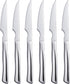Silver Steak Knife Set, 6 Piece Stainless Steel Kitchen Utility Knives, 8.7-inch Serrated Dinner Knives