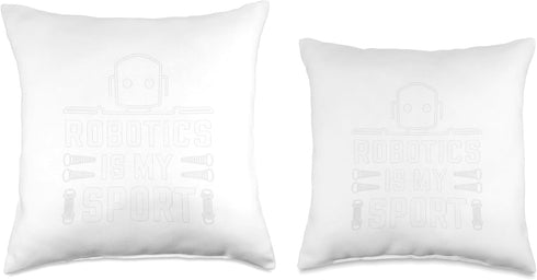 Funny T-Shirt Throw Pillow - Robotics is my Sport Robot Digital