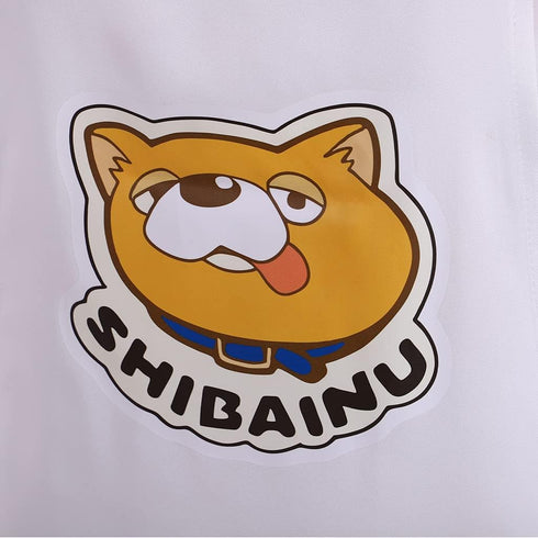 WOSHOW White Apron, Printed Japanese Anime Gokushufudo Cartoon Cooking Apron Cosplay Costume