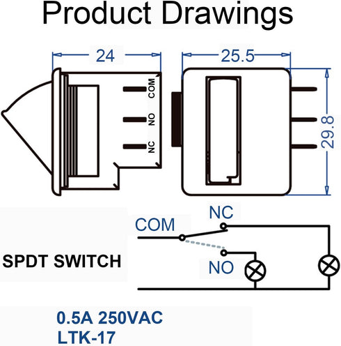 Heyiarbeit Refrigerator Door Light Switch 3Pin Universal Replacement LTK-17 Momentary NC AC 250V 0.5A, 2Pcs White