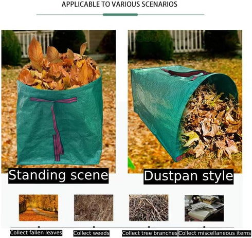 72 2-Pack Gallon Garden Bag for Debris, Yard Waste Bag with Large Dustpan-Style Opening, Includes Gardening Gloves |