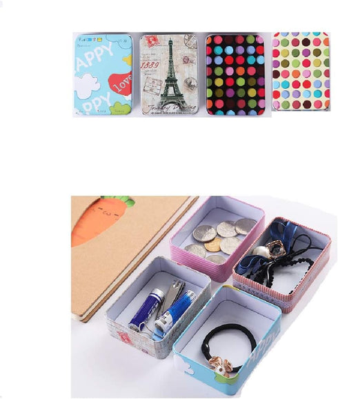 5 Pack Metal Tins Box Containers - Mini Portable Small Tins with Lids, Rectangular Case for Candies, Pills, Jewelry