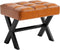IBUYKE Small 12" H Footrest Stool, Square PU Foot Stool with Metal