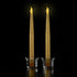FURORA LIGHTING Gold LED Taper Candles, Battery Operated Pack of 2, Electric Candles with 6/18 Timer, Winter Decorations