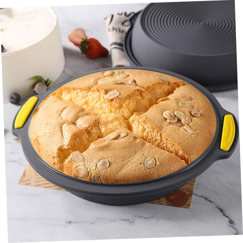 Dark Gray Silicone Round Cake Pan, Nonstick, 12-Inch