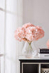 Artificial Hydrangea Flowers, 10 Fake Silk Hydrangea Heads for Wedding Centerpieces, Home Decoration with Stems