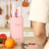 hecef Cute Kitchen Knife Set, 5-Piece Non-Stick Knives Set with Detachable Block and Scissors, Pink