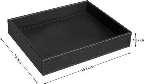 Counter Vixdonos Valet Tray Nightstand Organizer Leather Catchall Tray for Perfume,Jewelry,Key and Remote on