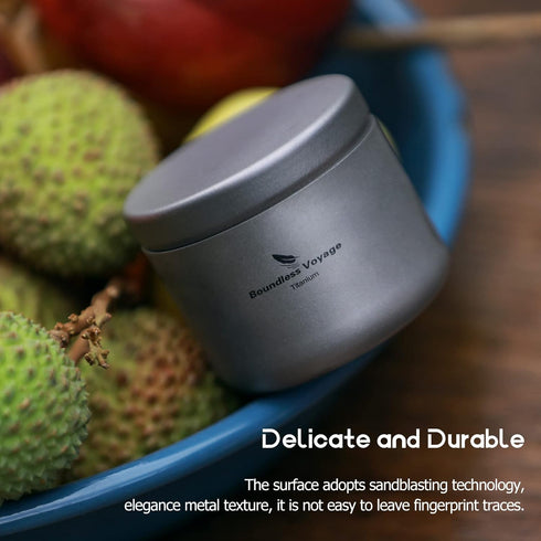 Boundless Voyage Titanium Small Tin Can Box Canister, Food Storage Container for Tea, Coffee, Herb, Candy, Chocolate,