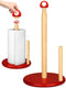 Kitchen Paper Towel Holder - Rustic Wooden Bamboo Stand, Cute Vertical Countertop Holder for Decorative Table Top