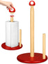 Kitchen Paper Towel Holder - Rustic Wooden Bamboo Stand, Cute Vertical Countertop Holder for Decorative Table Top