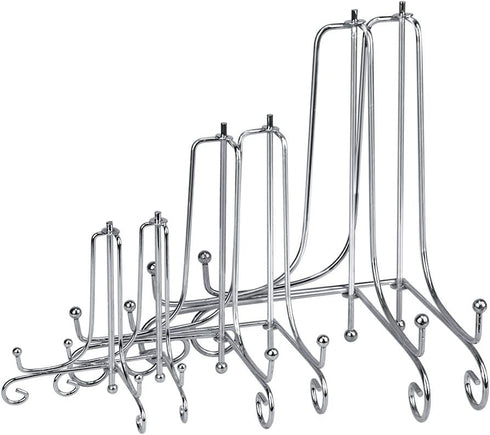 LIONWEI LIONWELI 6 Pack Iron Display Stand, Silver Iron Easel Plate Holder for Pictures, Plates, Books, Arts - 4, 6, 8