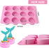 Actvty 3 Pieces Round Chocolate Cookie Molds, 12-Cavity Cylinder Silicone Molds for Oreo, Cookies, Jelly, Cakes (Pink)