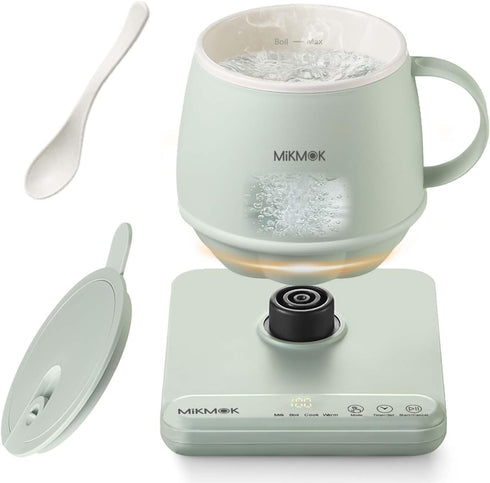 MIKMOK Table Boiling Water Mug, Beverage Warmer, 45-100 Temperature Control, 13.5Oz 300W Fast
