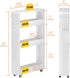Slim 4-Tier Kitchen Rolling Cart, Narrow Storage Cabinet with Handle & Wheels, Metal Shelf Unit for Small Spaces (5 in