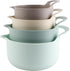 COOK WITH COLOR Non-Slip Mixing Bowls - 4 Piece Nesting Plastic Set with Pour Spouts, Handles, and Measurement Markings