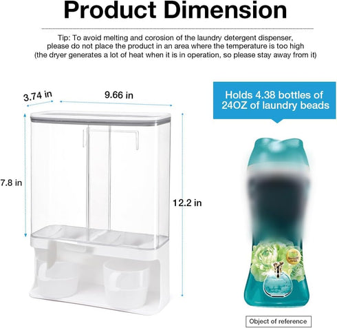 Conworld Laundry Beads Dispenser -Laundry Detergent Dispenser, Easy Access to Scented Beads, Laundry Room Organization