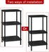 3 smusei Tier Small End Table Tall Telephone Table with Storage Shelves Black Sidetable for Small Spaces Tall Night