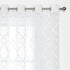 White Sheer Curtains 84 Inches Long, Lattice Geometric Embroidered Semi Sheer Curtain Panels, 52"w x 2pcs, Grommet Top