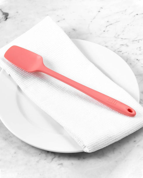 GIR: Get It Right Premium Seamless Spoonula, Non-Stick Heat Resistant Silicone Scraper Spatula, Mini 8 IN (Red)