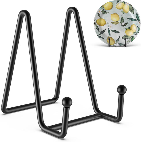 3 Pack 4.5 Inch Plate Stands for Display, Vinyl Table Top Display, Metal Frame Holders for Pictures, Art