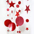 Decor365 Twinkle Star Garland Glitter Red Party Decorations, Star Banner Ceiling Hanging Streamer for Birthday
