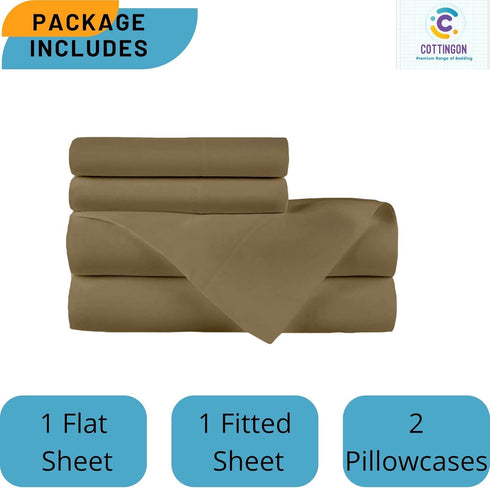 4 Set 33"X75", 4 7 Inch Cottingon Piece Cot Mattress Sheet Egyptian Cotton, Soft Sheets, Fits to Deep Pocket
