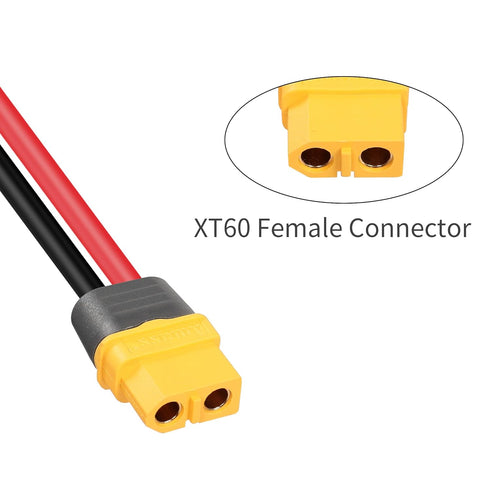 YACSEJAO 12AWG XT60 to Solar Panel Connector 1M XT60 Female to 45A Connector Extension Cable for Outdoor Power Bank