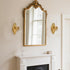 Set Gold Candle Sconces of Two, Brass Color Victorian Royal Wall Sconce, Metal Rustic Candle Holder Baroque Home Wall