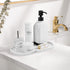 Luxspire Vanity Tray, Oval Toilet Tank Storage Tray for Bathroom Countertop Organization, Medium Marble White