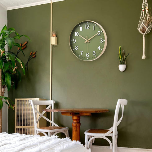 Operated,12 inch HZDHCLH Wall Clocks Battery Silent Non Ticking Modern Wall Clock for Living Room Bedroom Kitchen