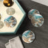 Lahome Marble Pattern Coasters - Round Absorbent Stone Coaster Set with Ceramic Stone and Cork Base (Blue, Set of 4)