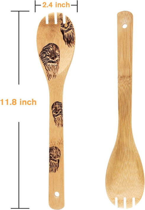 Star War Wooden Spoons Kitchen Cooking Utensils, Wooden Bamboo Utensil Set for Cooking, Heat Resistant for Non-Stick Cookware - Best Kitchen Gifts (5PCS)
