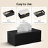 HIIMIEI Acrylic Tissue Box Cover Tissue Holder Napkin Dispenser for Home Office Restaurant-Black
