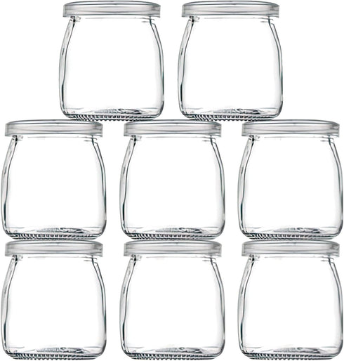 Thymart 5.3oz / 7 OZ Mini Glass Jar with Lid for Pudding,